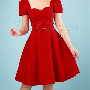 Collectif Clothing 50s Paisley Swing Dress in Red US 3xl UK 20